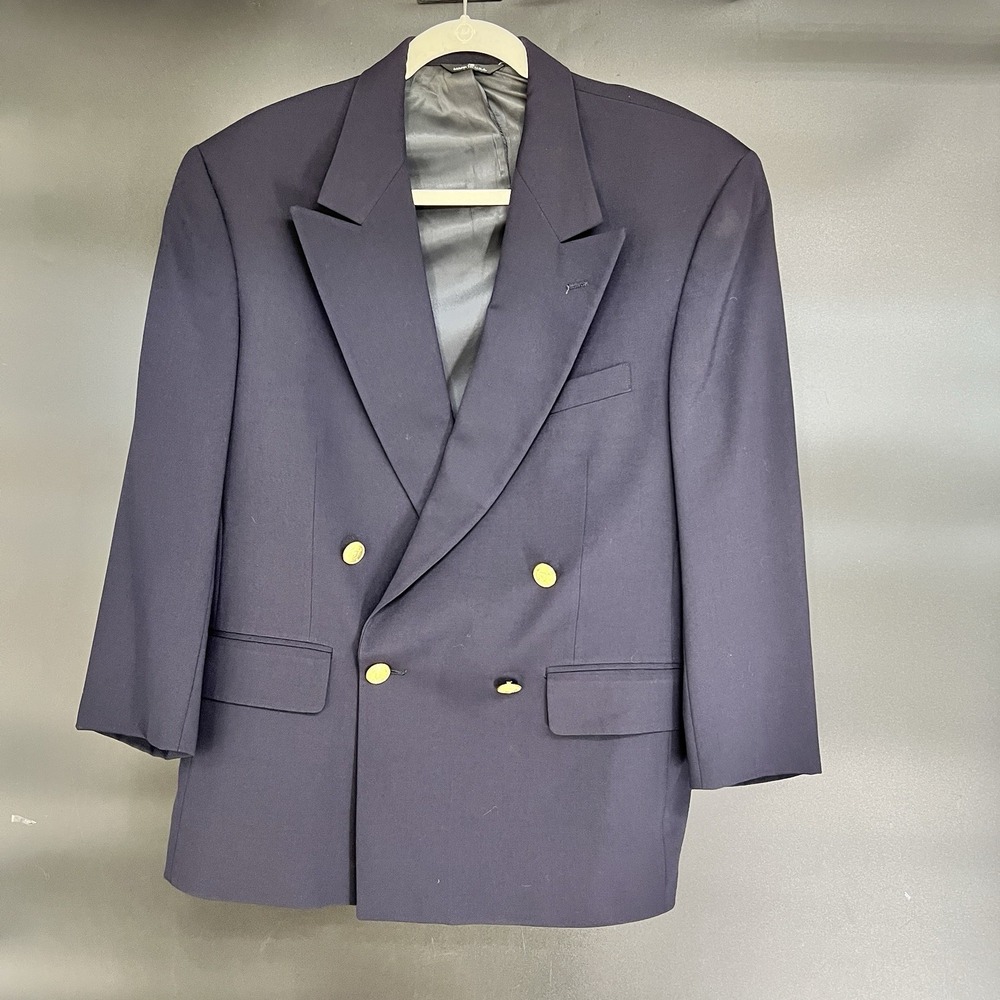 Vtg Polo University Club Ralph Lauren Blazer 42R Double Breasted Gold Buttons